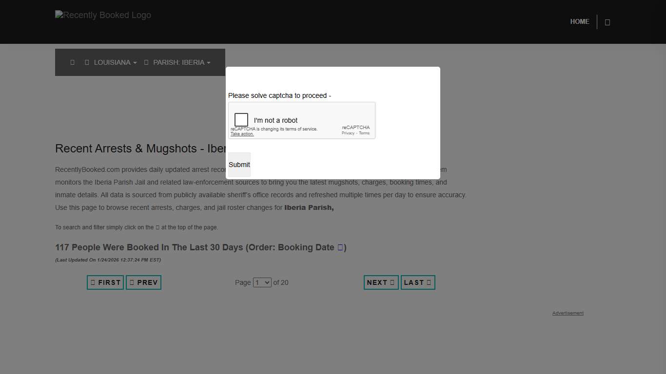 Iberia Parish, Louisiana Mugshots RecentlyBooked.com